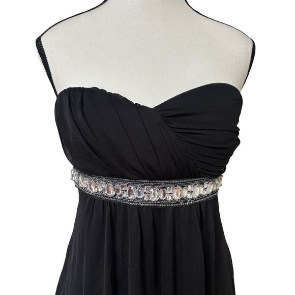 Y2K STRAPLESS RHINESTONE BELT FLOWY GLAM FAIRY BLOUSE TOP LARGE NWT. - Picture 4 of 7